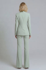 Shawl Lapel Green 2 Piece Classic Women Suits