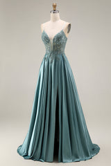 Sequin Corset A Line Appliqued Agave Prom Dress