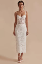 Lace Corset Bodycon White Dress