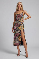 Sparkly Printed Sheath Black Wedding Guest Dress