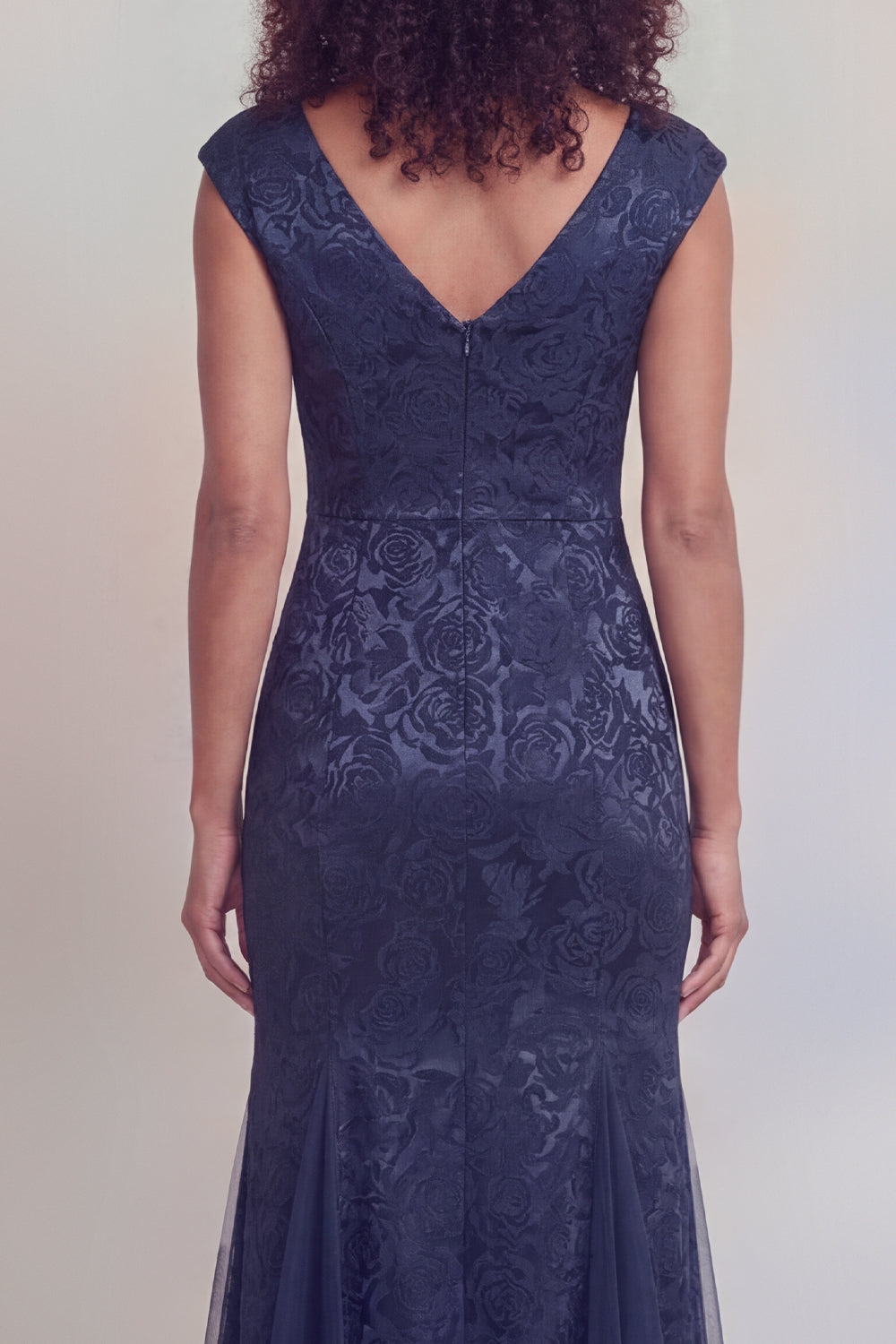 Jacquard Mermaid Sage Green V Neck Maxi Mother of the Bride Dress