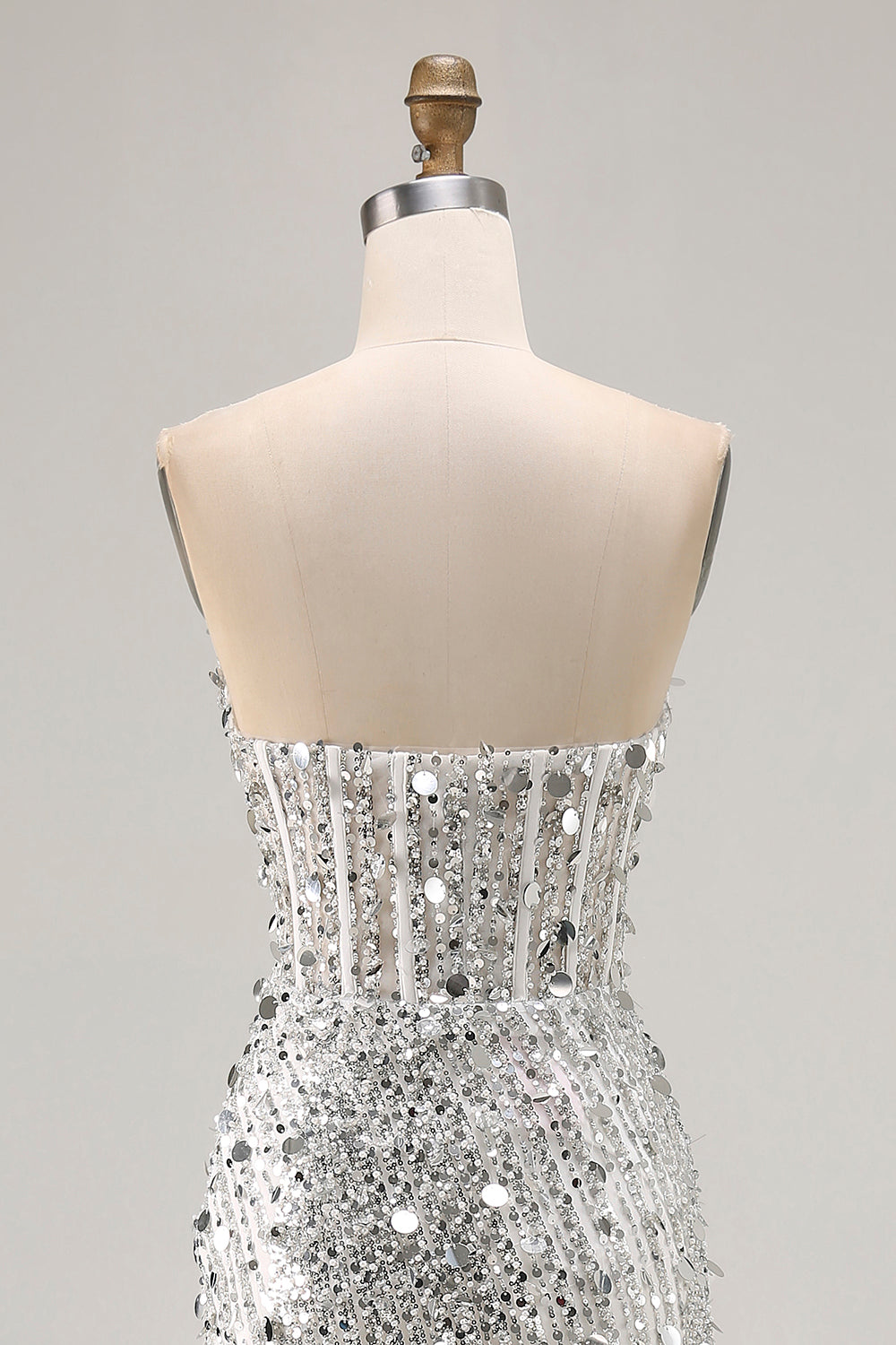 Sparkly Red Strapless Corset Mermaid Prom Dress