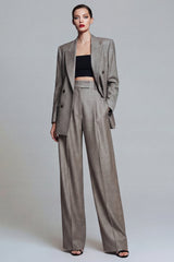 Peaked Lapel Grey 2 Piece Women Suits