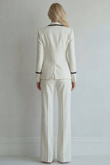 Peaked Lapel Ivory 2 Piece Slim Fit Women Suits