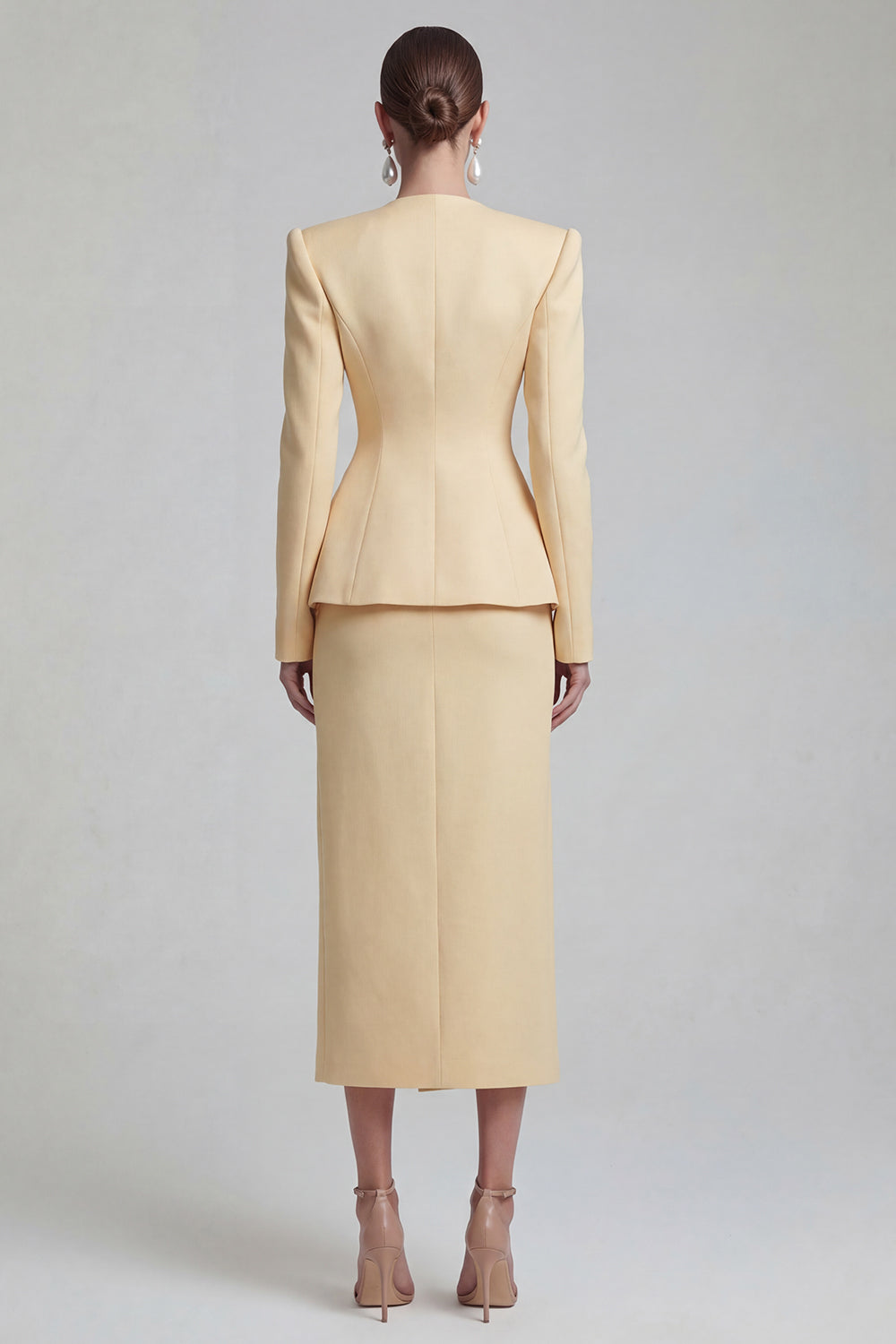 Green 2 Piece Single Buckle Bodycon Women Suits