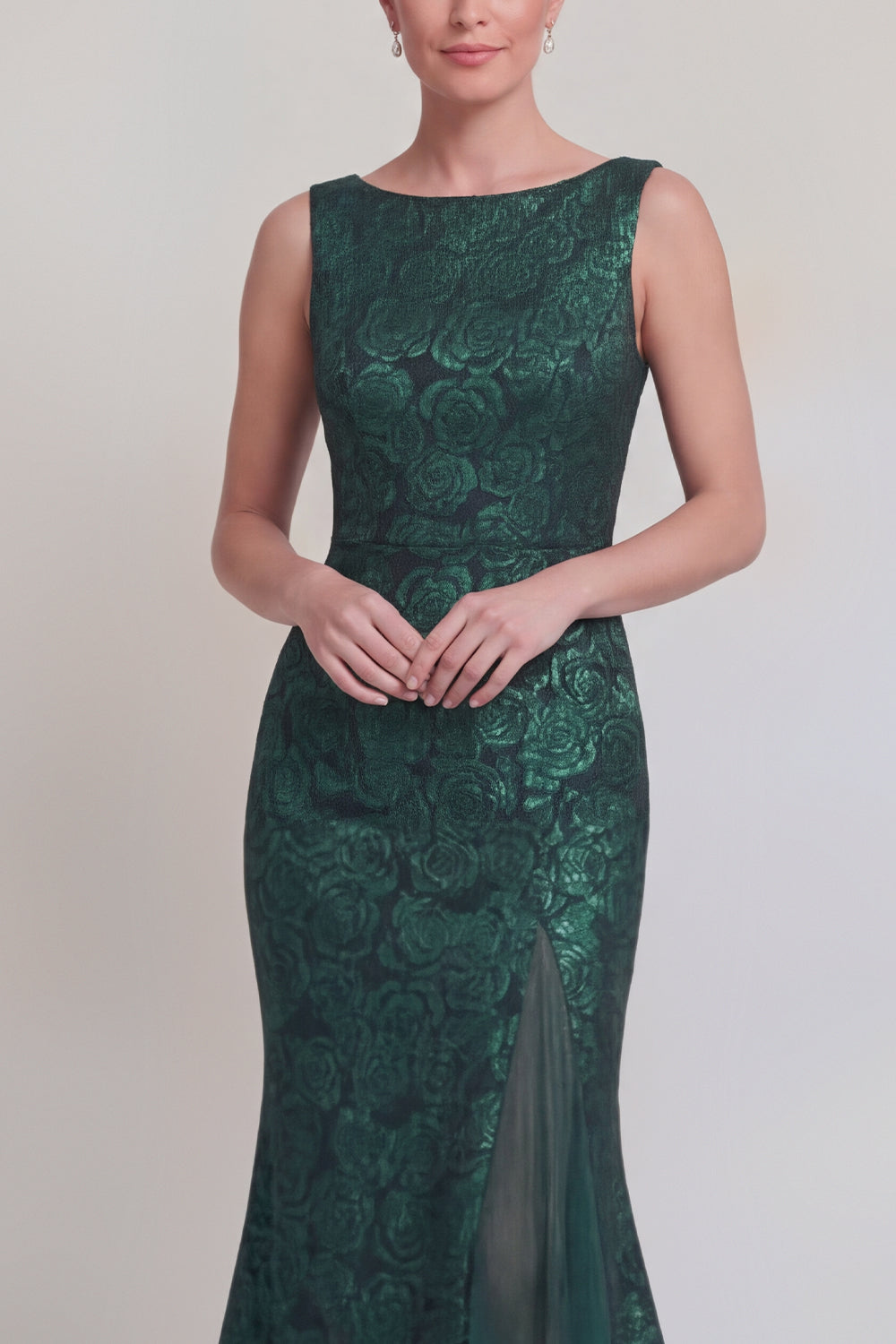 Jacquard Blush Mermaid Sleeveless Mother of the Bride Dress