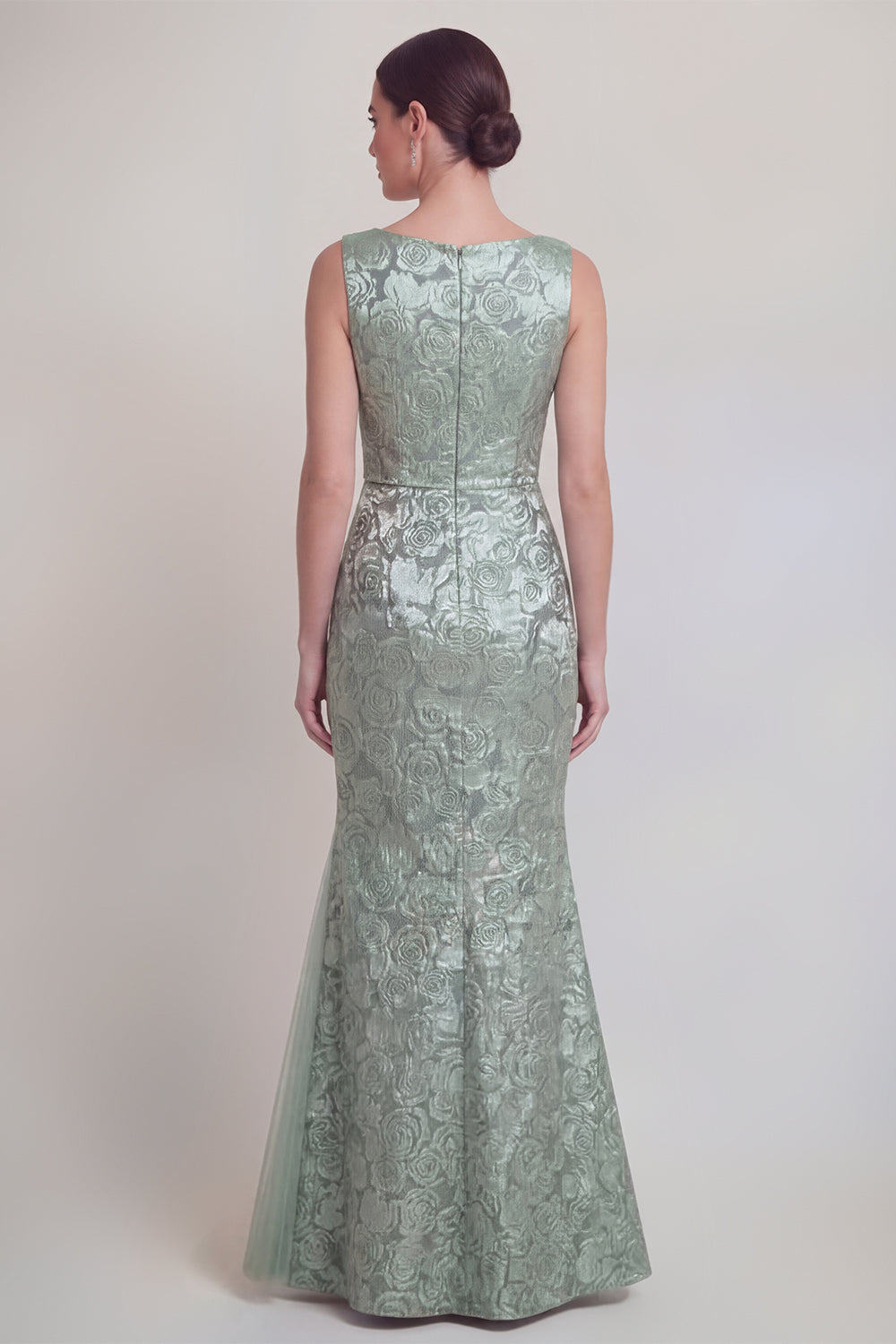 Jacquard Blush Mermaid Sleeveless Mother of the Bride Dress