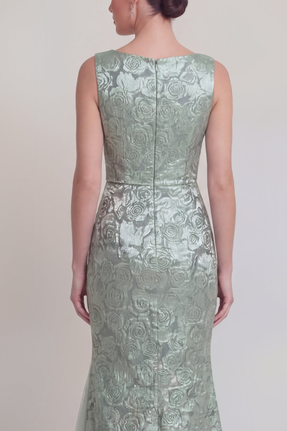 Jacquard Blush Mermaid Sleeveless Mother of the Bride Dress