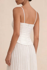 A Line Straphetti Straps White Dress